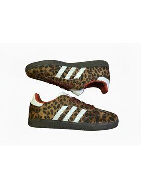 Adidas Wales Bonner Samba Mens Shoes Leopard Print Pony Hair Size 6.5 Custom